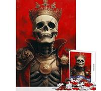 Puzzle Adulte 1000 pièces Roi Squelette Jeu éducatif œuvre d'art décoration Murale Cadeau Unique pour Anniversaire et Noël (38x26cm)