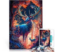 Puzzle Adulte 1000 pièces Royaume Magique du cerf Jeu Familial Anti-Stress Défi Difficile Offrir en Cadeau à Toute la Famille 52x38cm