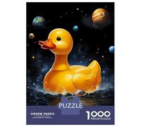 Puzzle Adulte 1000 Pièces Rubber Duck Space Puzzle Adulte Jeu Manuel Décoration Parfaite Cadeaux Uniques pour Anniversaire Et Noël 70x50cm/1000pcs