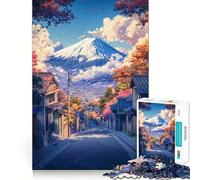 Puzzle Adulte 1000 pièces Rue d'automne à Fuji,Assemblage Parfait,Art,Jeu Intelligent,Cadeau de Jeu Lent,Cadeau Artistique de Noël (50x75cm)
