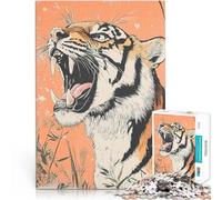 Puzzle Adulte 1000 pièces Rugissement du Tigre Aidez Le Cerveau à exercer des Jouets addictifs pour cultiver la Patience Œuvre d'art 52x38cm