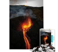 Puzzle Adulte 1000 pièces Rugissement volcanique pour Anniversaire Noël Jeu de précision à Assembler soi-même À partir de 14 Ans (50x75cm)