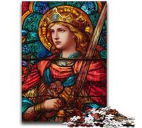 Puzzle Adulte 1000 pièces Saint A Vitrail Jeu Stimulant et Jeu Familial Décoration Murale Cadeaux d'anniversaire et de Noël Uniques 26x38cm