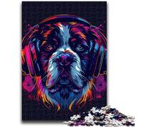 Puzzle Adulte 1000 pièces, Saint-Bernard avec Casque, activité Amusante pour la Maison, Jouets pour Les Jours de Pluie, Cadeaux d'anniversaire (50x75cm)
