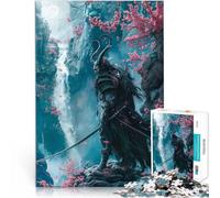 Puzzle Adulte 1000 pièces samouraï Diable Shogun Réduction du Stress intéressante Activités Amusantes à la Maison, Cadeaux d'anniversaire, Cadeaux de Voyage, 38x26cm