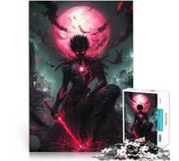 Puzzle Adulte 1000 pièces Samouraï Japonais au Clair de Lune Rouge Cadeaux de Jeux stimulants Une œuvre d'art 52x38cm