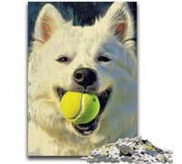 Puzzle Adulte 1000 pièces Samoyède Difficile Jouant au Tennis, Puzzle 1000 pièces, Jouets éducatifs et éducatifs, Jeux familiaux, Cadeaux d'anniversaire et Cadeaux Uniques (38x26cm)