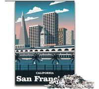 Puzzle Adulte 1000 pièces San Francisco, Californie, Voyage aux États-Unis, Anti-Stress avec pièces entièrement emboîtables de Formes aléatoires, pour Les Enfants de 14 Ans et Plus, 26x38cm