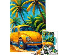 Puzzle Adulte 1000 pièces Scarabée Jaune sur Plage Tropicale Puzzle 1000 pièces Décoration intérieure Jouet Défi Difficile Cadeau pour Amis et Famille (50x75cm)