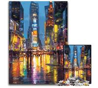 Puzzle Adulte 1000 pièces Scène de Rue de New York Puzzles en Bois pour activités familiales stimulantes Jeux colorés DIY 50x75cm