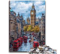 Puzzle Adulte 1000 pièces, scène de Rue londonienne Difficile à réaliser, Jeu éducatif Amusant et Humoristique pour Anniversaire 26x38cm