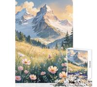 Puzzle Adulte 1000 pièces Sérénité des prairies alpines Décoration intérieure Jouet Cadeau d'anniversaire Jeu Impossible Renforce l'amour Entre Les Couples Dimensions 38x26cm