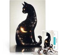 Puzzle Adulte 1000 pièces Silhouette de Chat Cosmique Jouets de Divertissement Familial Renforcer l'amour Entre Les Couples 52x38cm