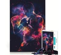 Puzzle Adulte 1000 pièces,Silhouette de Galaxie et Boxe,Bords Nets,décoration,Jeu d'exercice Mental,Divertissement Facile,décoration de Noël (38x26cm)