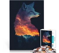 Puzzle Adulte 1000 pièces Silhouette de la Galaxie du Renard Jouets de Divertissement Familial Bon Cadeau 52x38cm