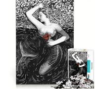 Puzzle Adulte 1000 pièces Sirène Morte Gothique, Jeu Impossible, améliore la mémoire, avec des pièces de Formes aléatoires Parfaitement emboîtables 50x75cm