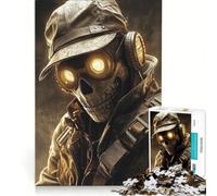 Puzzle Adulte 1000 pièces Soldat Squelette avec Lunettes Jeu Manuel Difficile et Stimulant idéal comme Cadeau pour Toute la Famille 38x52cm