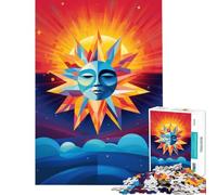 Puzzle Adulte 1000 pièces Soleil Abstrait dans Le Ciel Jeu de réflexion Stimulant l'intelligence Jouet addictif Une œuvre d'art (50x75cm)