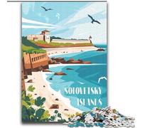 Puzzle Adulte 1000 pièces Solovetsky Sérénité, soulagement du Stress avec pièces entièrement emboîtables de Formes aléatoires pour Les Enfants de 14 Ans et Plus 75x100cm