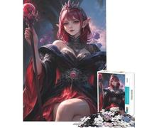 Puzzle Adulte 1000 pièces Sorcière Elfe Noire Activités Amusantes à la Maison défi Difficile Jouet de décoration pour Les 14 Ans et Plus (38x52cm)