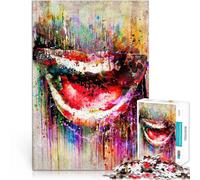 Puzzle Adulte 1000 pièces Sourire Bouche Lèvres Dents Art Défi Difficile pour soulager Le Stress Œuvre d'art 75x50cm