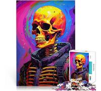 Puzzle Adulte 1000 pièces Squelette Astronaute Jouets addictifs pour Le défi de l'intelligence cérébrale Décoration Parfaite 52x38cm