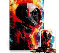 Puzzle Adulte 1000 pièces Squelette d'astronaute,Assemblage Parfait,Art,Jeu Intelligent,Cadeau,Jeu Lent,Cadeau d'art de Noël (38x52cm)