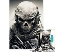 Puzzle Adulte 1000 pièces Squelette de Soldat fantôme Jeu Difficile et Stimulant éducatif et Relaxant pour Les 14 Ans et Plus (50x75cm)