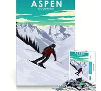 Puzzle Adulte 1000 pièces,Station de Ski d'Aspen,Colorado,découpe précise,activité cérébrale Amusante et relaxante,Jeu de Noël,décoration pour la Maison (50x75cm)
