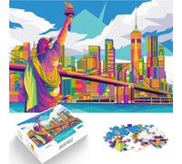Puzzle Adulte 1000 pièces Statue de la Liberté à New York Jouet éducatif intellectuel décompressant Œuvre d'art 50x70cm