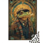 Puzzle Adulte 1000 Pièces Steampunk Frog Art Print Puzzle Adulte Jeu Manuel Décoration Parfaite Cadeaux Uniques pour Anniversaire Et Noël 70x50cm/1000pcs