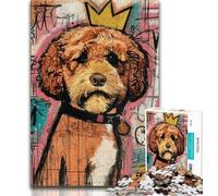 Puzzle Adulte 1000 pièces Style Basquiat Puzzle Chien Adolescent activité familiale Amusante à la Maison Cadeau d'anniversaire Cadeaux de Voyage 26x38cm