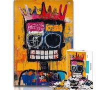 Puzzle Adulte 1000 pièces Style Basquiat tête de Mort Puzzle Adolescent activité familiale Amusante à la Maison Cadeau d'anniversaire Cadeaux de Voyage 75x50cm