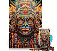 Puzzle Adulte 1000 pièces Style Guerrier Huichol,Jeu de réflexion,Cadeau,découpe de Haute précision,activité relaxante à Faire en Groupe à l'intérieur (38x52cm)