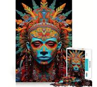 Puzzle Adulte 1000 pièces Style Guerrier Huichol,Jeu de réflexion,Cadeau,découpe de Haute précision,activité relaxante à Faire en Groupe à l'intérieur (38x52cm)