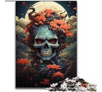 Puzzle Adulte 1000 pièces, Style Japonais, Motif tête de Mort, pour Adolescents (14 Ans et Plus), décoration d'intérieur (Taille 26x38cm)