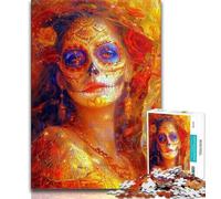 Puzzle Adulte 1000 pièces Style Mexicain, tête de Mort, 1000 pièces pour Adolescents, Jouet éducatif, Jeux Amusants en Famille, décoration d'intérieur Unique (Taille 75x50cm)