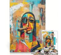 Puzzle Adulte 1000 pièces Style Moderne et Tendance représentation de la Mona Lisa Jeu Impossible améliore la mémoire avec des pièces de Formes aléatoires Parfaitement emboîtables 38x52cm