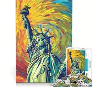 Puzzle Adulte 1000 pièces Style Statue de la Liberté Jeu Familial Difficile et Stimulant Cadeau Unique pour Un Anniversaire ou Noël 38x26cm