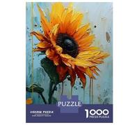 Puzzle Adulte 1000 Pièces Sunflower Painting Puzzles pour Adolescents, Jouets Anti-Stress, Défi Difficile, Cadeau d'anniversaire Unique 52x38cm/1000pcs