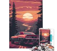 Puzzle Adulte 1000 pièces Sunset Drive Jeu de réflexion et d'apprentissage Jouet éducatif Cadeau d'anniversaire pour Femme (Taille 75x50cm)