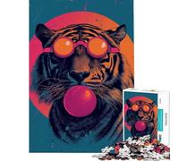Puzzle Adulte 1000 pièces Superbe Puzzle Tigre Jeu Amusant et Difficile Cadeau Unique pour Un Anniversaire ou Noël (Dimensions 50x75cm)