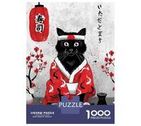 Puzzle Adulte 1000 Pièces Sushi Cat - Ruby Art Puzzles pour Adolescents pour S'amuser en Famille Difficile Et Stimulant Un pour Les Jeux 52x38cm/1000pcs