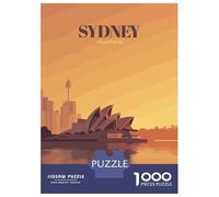 Puzzle Adulte 1000 Pièces Sydney, Australia Skyline Illustration Puzzles pour Adolescents pour S'amuser en Famille Difficile Et Stimulant Un pour Les Jeux 52x38cm/1000pcs