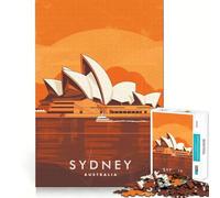 Puzzle Adulte 1000 pièces Sydney Australie Jeu de précision, Jouet cérébral Intelligent, Divertissement pour Passer Le Temps, Cadeau d'anniversaire pour stimuler l'esprit (38x26cm)