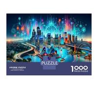 Puzzle Adulte 1000 Pièces Sydney Cityscape with Opera House Puzzles pour Adolescents pour S'amuser en Famille Difficile Et Stimulant Un pour Les Jeux 38x26cm/1000pcs