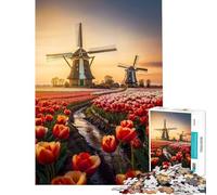 Puzzle Adulte 1000 pièces Symphonie des moulins à Vent Puzzle 1000 pièces à Monter soi-même Un Jeu Stimulant et Amusant pour Toute la Famille (38x26cm)