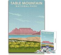 Puzzle Adulte 1000 pièces Table Mountain, Parc National de la Montagne de la Table, Afrique du Sud Jeu de réflexion et de logique au Design soigné Idéal comme Cadeau de Noël Secret Dimensions 38x26cm
