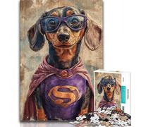 Puzzle Adulte 1000 pièces Teckel Héros, Jeux éducatifs, décoration de la Maison, Jeu éducatif pour Anniversaire, Noël (75x50cm)