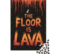 Puzzle Adulte 1000 Pièces, The Floor is Lava Illustration, 38x26cm/1000pcs, pour Progresser À Son Propre Rythme; Pièces en Carton Blanc pour La Table